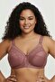 Powder Pink Plus Size Premium Quality Women's Lace Gathering Bra C Cup - Comfortable Minimizer Wire Free Underwear Without Underwire