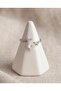 Petalisse White Flower Motif Zircon Stone Adjustable Ring - 4