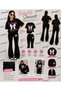 Summer Black Spanish Flared Pants and T-Shirt, I'M Just a Gırl Pink Big Ribbon Print Design Kids Girls Set - 2