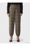 Trendlucky Women's Plaid Jogger Pants with Elastic Waist with Difference in Color - 2