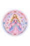 Pink Princess Dress Girl's Round Beach Towel 150 cm - 4