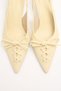 Heels 2512 - Light Yellow Women's Heels with Pointed Toe Lacing Detail - 2