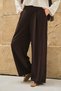 Women's High Waist Wide Palazzo Trousers Brown - 2