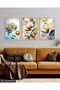 Watercolor Look Flowers 3 Piece Wooden Framed Painting Act - 3