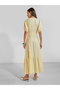 Yellow Embellished Puff Sleeves Maxi Dress - 5