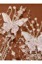 White Embellished Butterfly Hair Clip with Tassels - 5
