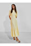 Yellow Embellished Puff Sleeves Maxi Dress - 3