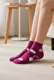 3-Piece Mixed Color Women's Cotton Patterned Seamless Towel Sole Booties Socks - Premium - 6