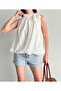 Women's Halter Neck Balloon Cut Chiffon Blouse - 2