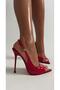Di̇na Patent Leather Heeled Shoes Red - 3