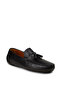 Men's Genuine Leather Black Tassel Loafers - 6