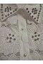 Stone Collar Bead Embroidered Special Design Laced Imported Shirt Long Sleeve White Standard Size - 7