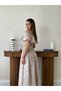 Off-Shoulder Madonna Collar Scallop Brode Gipe Fabric Rope Belted Romantic Summer Vacation Women's Suit Set - 5