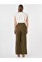 Non Denim Trousers with Stitching Detail Dark Khaki - 4