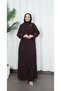 Buckle Detailed Tied Ayrobin Dress Brown Hnt85921 - 2