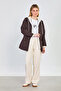 Women's Hooded Zippered Coat - Bitter Brown - 3