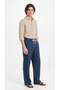 Men's Navy Blue Comfortable Fit Linen Muslin Trousers Lightweight Casual Thin Fabric with Back Pockets - 3