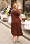Plus Size Polo Collar Dress with Piping Detail - 8