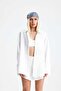 Lapi̇s Shorts Skirt Shirt Linen White Set - 2