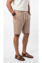Men's Beige Linen Muslin Shorts Lightweight Casual Thin Fabric with Back Pockets - 5
