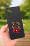 Samsung Galaxy A52 Compatible Cherry Bow Leopard Pattern Silicone Shock Absorbing Classic Protected Rubber Case
