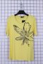 Women's Plus Size Lycra Crew Neck Floral Printed Stoned Short Sleeve Mom T-Shirt Combed Cotton Blouse - 2