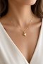 Heart Figured Gold Women's Necklace Earring and Ring Set (Necklace+Earring+Ring) - 4
