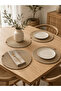 Set of 6 Light Brown Jute Placemats Round American Style Plate Mats 32 cm Wicker Look Tableware Presentation Placemats - 2