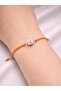 Gemini Zodiac Sign Orange Rope Adjustable Minimal Bracelet - 2