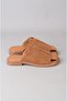 Seç 4104 Genuine Leather Women's Slippers (Heel Height: 2cm) Tan Suede - 5