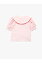 Heart Detailed Gingham Balloon Sleeve Baby Collar Shirt - 3