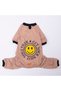 Brown Smile Cat Dog Pajamas - Cat Dog Jumpsuit - Cat Dog Outfit - 5