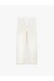 Cotton Tied Detail Long Straight Leg Low Waist Pants - Longer Straight Jeans - 4