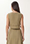 Muslin Blouse Skirt Set Lax0012 Olive Green - 5
