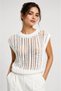 Navy Blue Openwork Knitwear Blouse Women's Summer Knit Blouse Bohemian Loose Knitwear Top