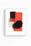 White Wood Framed Abstract Geometric Pattern Painting - Vibrant Tones |   Huhu1197