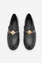 Women's Loafer Moccasin Classic Casual Shoes with Stones Meniva Black - 7
