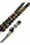 Gold Particulate Prayer Beads Black Oval Grain |   Shiny Special Design Gift Men's Rosary - 3