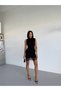 Women's Black Zero Sleeve Lace Detailed Sandy Mini Dress Hzl26S-Fry123921 - 3