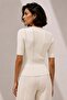 Ecru Transparent Detailed Viscose Women's Knitwear Tshirt - 8