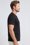 Men's Vision V-Neck Premium Quality Dense Textured Cotton T-Shirt Black M102-R0220-08 - 2