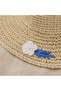 Spk-12004 Blue Floral Embroidered Handmade Straw Bucket Hat |   Eos Collective - 3