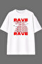 Rave Techno Rave Design Pre-Printed White Oversize t Shirt