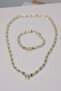 Lock Detail Gold Necklace and Bracelet Set - 2