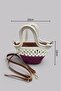 Siena Mini Women's Bag - Handmade Straw Textured Shoulder and Hand Bag with Leather Pouch - 2