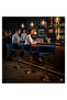 Adjustable Height Metal Frame Cushioned Bar Stool with Emerald Velvet Seat Blue - 3