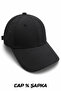 Unisex Black Cotton Sports Hat - Breathable Perforated Cap