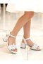 Young Girls' Ankle-Tie White Bow Evening Dress Heeled Shoes - 2