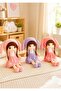 Soft Plush Girl Doll with Bunny Hood & Braided Hair – Stuffed Toy Doll in Purple, Pink & Dark Pink - 3