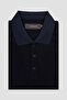 Bivo Mercerized Cotton Modern Fit Navy Blue Polo Collar Men's Plain Polo Shirt - 4